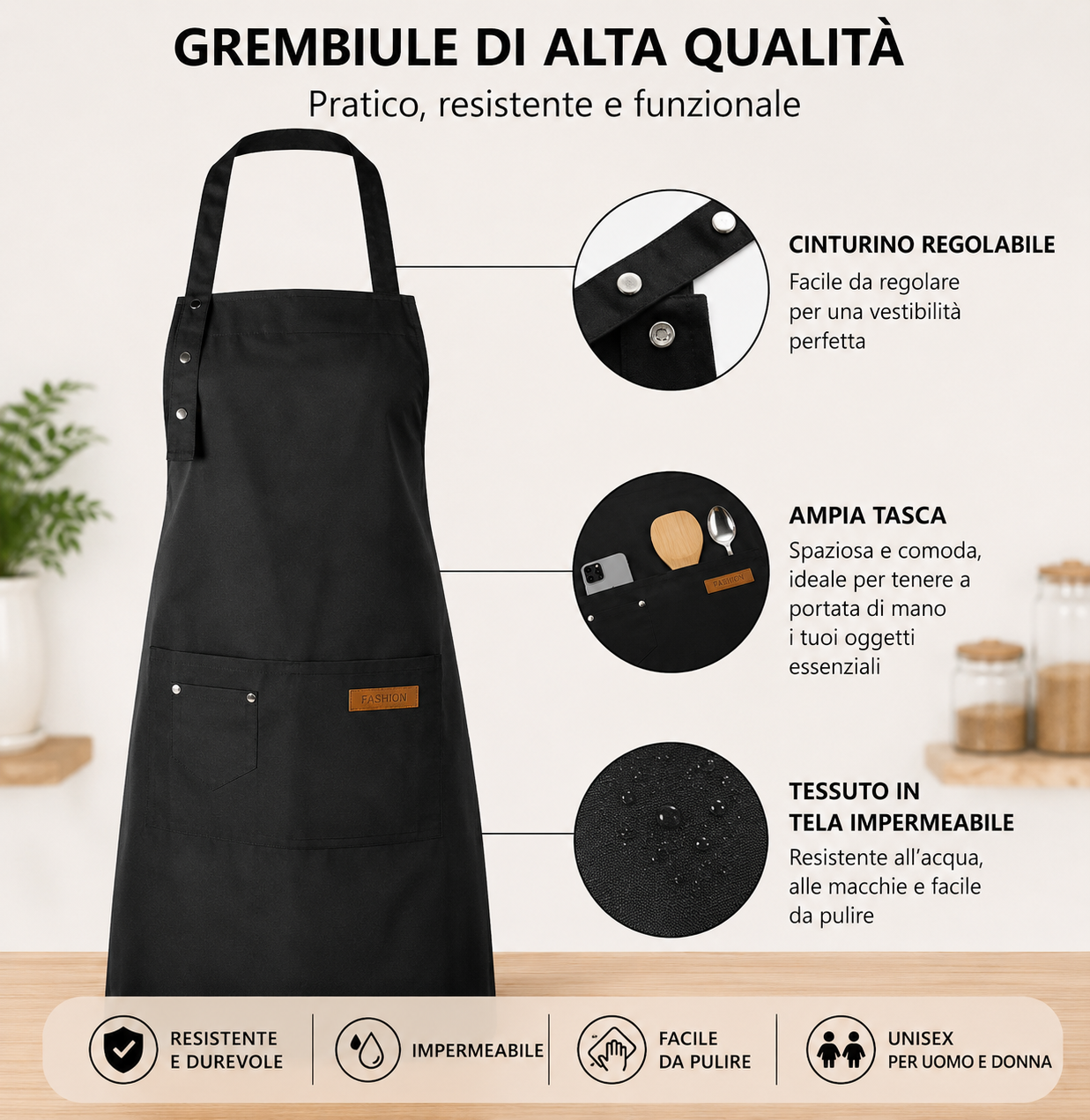 PACK 4 GREMBIULI PERSONALIZZATI PROFESSIONALI
